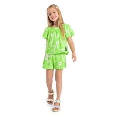 Quimby - Conjunto com Bata e Short Infantil Feminino (Verde)