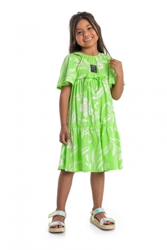 Quimby - Vestido Floral de Manga Curta Infantil (Rosa Pink) Quimby - comprar online