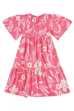 Imagem do Quimby - Vestido Floral de Manga Curta Infantil (Rosa Pink) Quimby