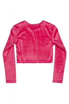 Gloss - Blusa Cropped em Malha Veludo Infantil (Rosa Pink ) na internet