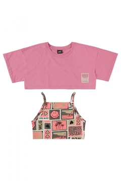 Gloss - Blusa Cropped e Top (Rosa Pink) - loja online