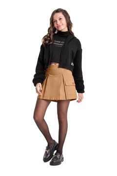 Gloss - Casaco Cropped em Moletom Juvenil