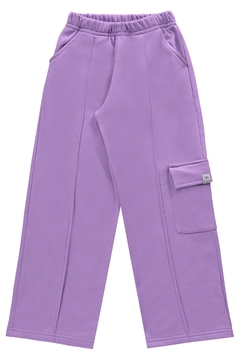 Gloss - Calça Wide Leg Básica em Moletom Juvenil - comprar online