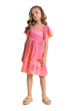 Quimby -Vestido Evasê Estampado Infantil - comprar online