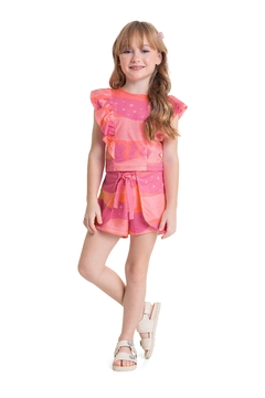 Quimby- Conjunto Infantil com Blusa e Short-saia