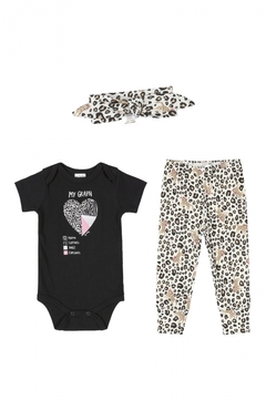 Kit Bebê Animal Print 3 Peças Preto - comprar online