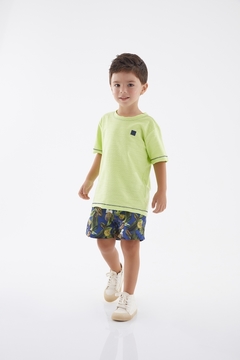 Up Baby - Conjunto Infantil Masculino Camiseta e Short (Verde)