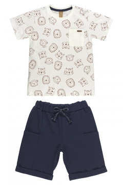 Up Baby - Conjunto Bermuda e Camiseta Infantil (Off White) - comprar online