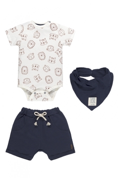 Up Baby -Kit 3 Peças em Suedine Bebê Menino (Off White) - comprar online