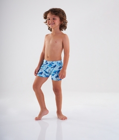 Up Baby - Sunga Boxer Estampada Proteção Uv FPS +50 Infantil (Azul)