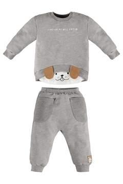 Up Baby - Conjunto com Blusão e Calça em Moletom para Menino Bebê (Cinza) na internet