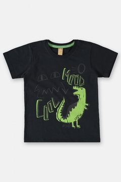 UP BABY - CAMISETA ESTAMPA DINOSSAURO MENINO (PRETO) - comprar online