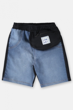 UP BABY - BERMUDA JEANS COM MOLETOM E POCHETE INFANTIL (AZUL) - comprar online