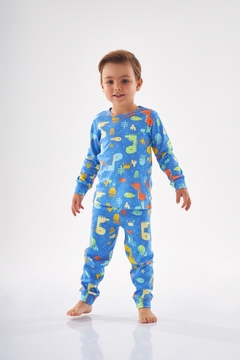 UP BABY -PIJAMA LONGO INFANTIL MENINO (AZUL)