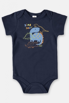 UP BABY - BODY CURTO EM SUEDINE PARA BEBÊ MENINO (AZUL