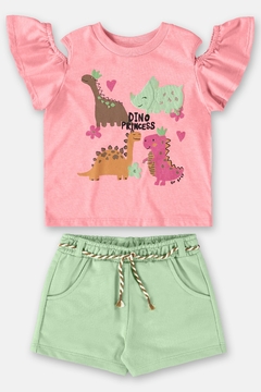 UP BABY -CONJUNTO INFANTIL DINOS MENINA (ROSA)UP BABY -CONJUNTO INFANTIL DINOS MENINA (ROSA) - comprar online