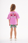 UP BABY - CONJUNTO INFANTIL MENINA BLUSA E SHORT ( rosa médio)