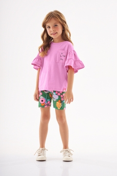 UP BABY - CONJUNTO INFANTIL MENINA BLUSA E SHORT ( rosa médio) - comprar online