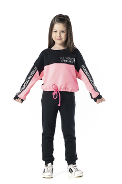 Vrasalon - CONJUNTO INFANTIL MENINA BELIEVE MOLETOM ROSA NEON