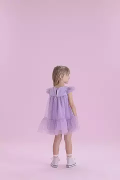 Málagah - Vestido Festa Em Camadas De Tule Glitter - comprar online