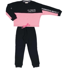 Vrasalon - CONJUNTO INFANTIL MENINA BELIEVE MOLETOM ROSA NEON - loja online