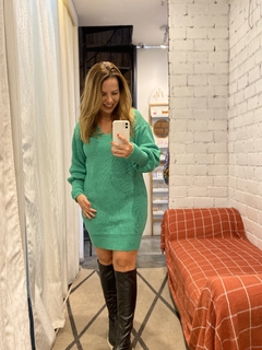 vestido de tricô