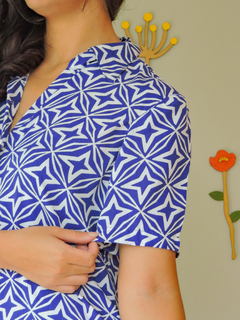 chemise estampado em viscolinho