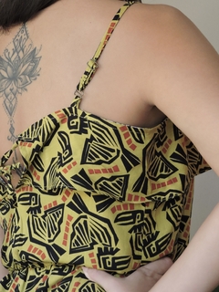 Vestido de viscose com estampa de Tucanos - loja online