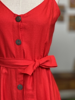 Vestido de linho vermelho - comprar online