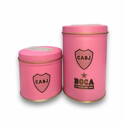 SET LATAS ROSA YERBERA Y AZUCARERA GRAVADA BOCA