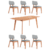 Set de comedor - Mesa Hedda + 6 sillas Rosse