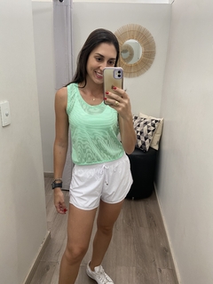 Cropped regata tela verde Obbia - comprar online