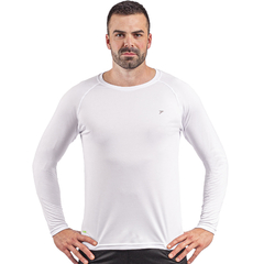 Camisa fator de proteção UV poliéster branco Poker