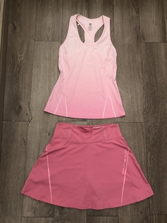 Short saia com silk rosa - Loja Espaço Fitness