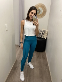 Legging recortes shine verde luz Alto Giro