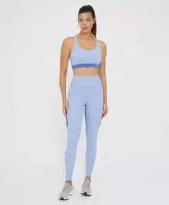 Legging com bolso e recortes azul céu Alto Giro - comprar online