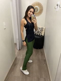 Legging montaria com zíper no cós verde Obbia - comprar online