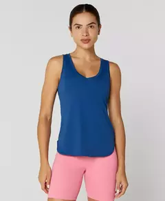 Regata skinf fit alongada gola V azul marinho Alto Giro