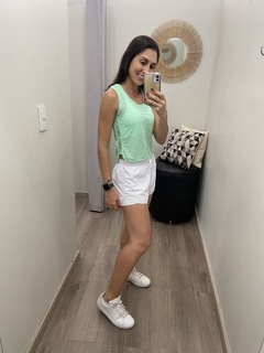 Cropped regata tela verde Obbia