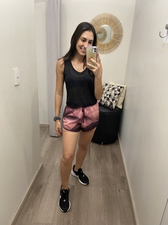 Cropped regata tela preto Obbia