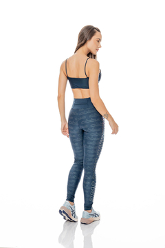 Legging logomania azul petróleo Obbia - comprar online