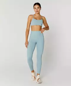 Legging com bolso de ziper cinza azulado Alto Giro - loja online