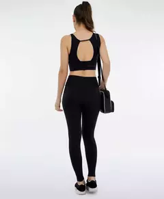 Top cropped trava costas preto Alto Giro - Loja Espaço Fitness