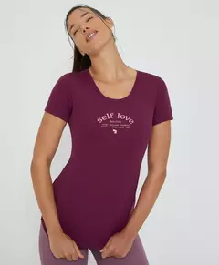 T-Shirt inspiracional roxo profundo Alto Giro