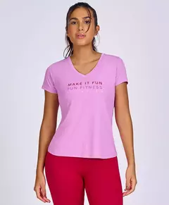 T-shirt skin fit make it fun rosa Alto Giro