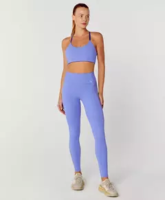 Legging recortes com tule azul lavanda Alto Giro - comprar online