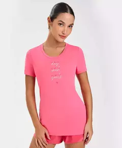 T-Shirt inspiracional rosa camelia Alto Giro