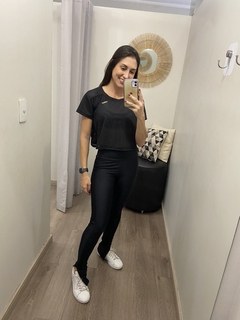 Legging montaria com faixa lateral preta Obbia