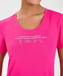 T-Shirt inspiracional rosa vibrante Alto Giro - loja online