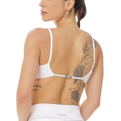 Top com franzido frente branco Obbia - comprar online